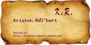 Kriston Róbert névjegykártya